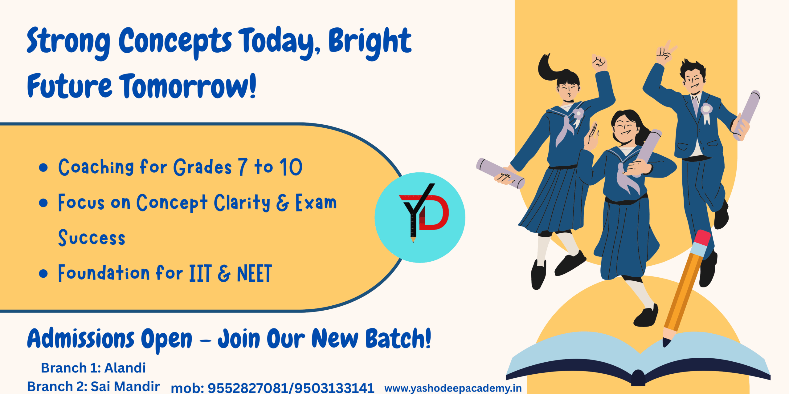 Yellow and Blue Illustrated Coaching Banner